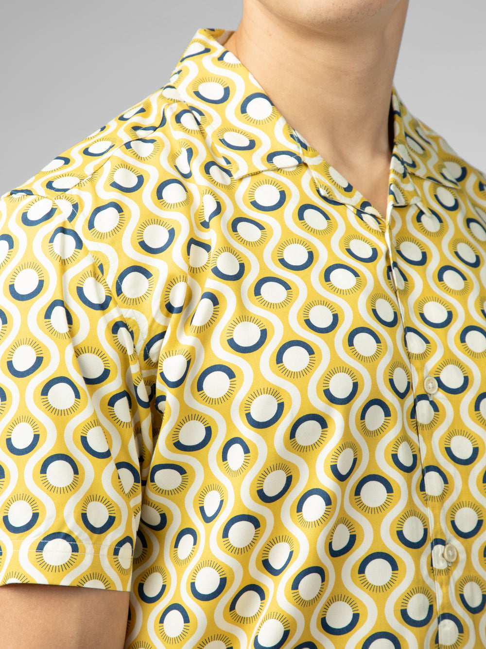 Yellow Ben Sherman Signature Retro Geo Shirts | 3705-DESRB